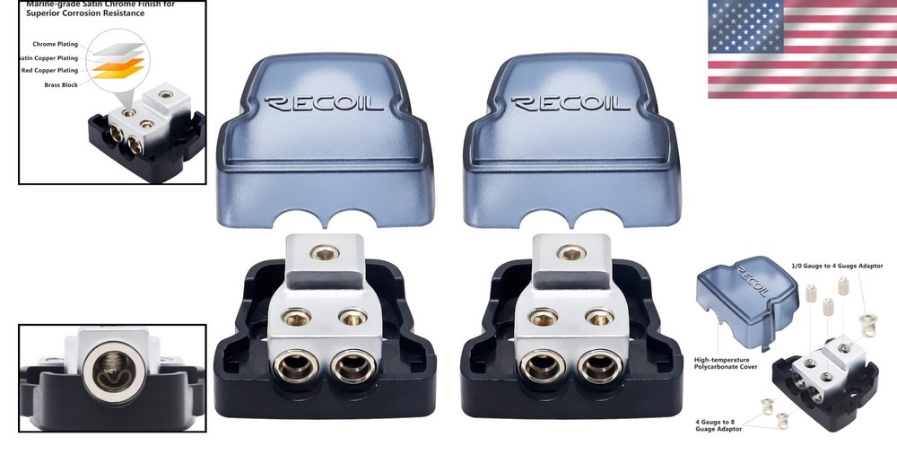 DB12P 2-Way Power Distribution Block for Superior Car Audio Efficiency - 2 Pack