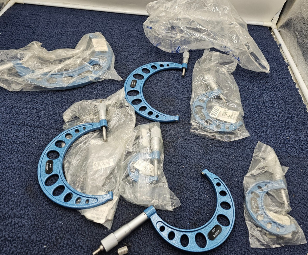 7 Pieces Micrometer Hardware Assembly Blue Different Sizes