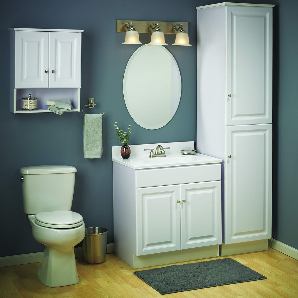 Wyndham 30" White Bathroom Vanity - Solid Wood, Ready to Assemble