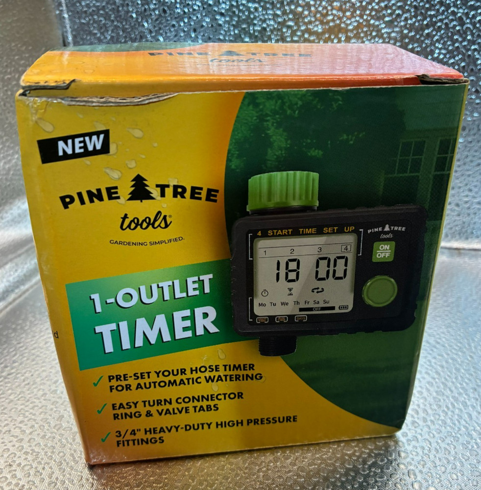 Pine Tree Tools 1-Outlet Hose Timer Automatic Watering Easy Turn Connector