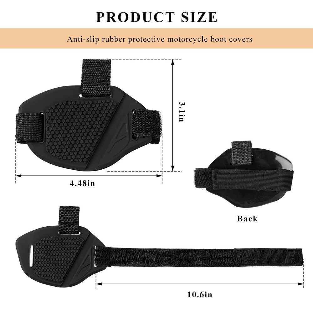 Motorcycle Shift Pad Set AntiSlip Boot Covers, Adjustable Toe Protectors