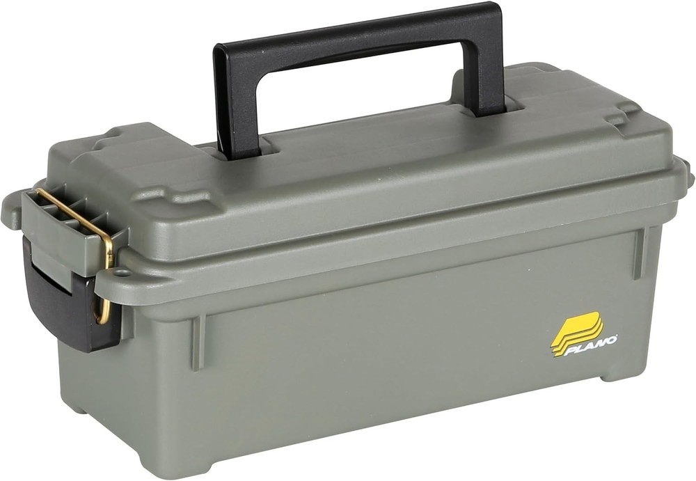 Water-Resistant Compact Field Ammo Box with Durable Plastic & Lockable Closure