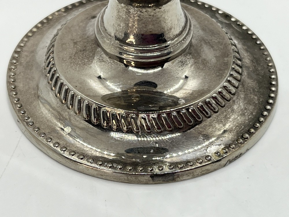 Vintage Silver Tone Candlestick Cottage Core Granny Core