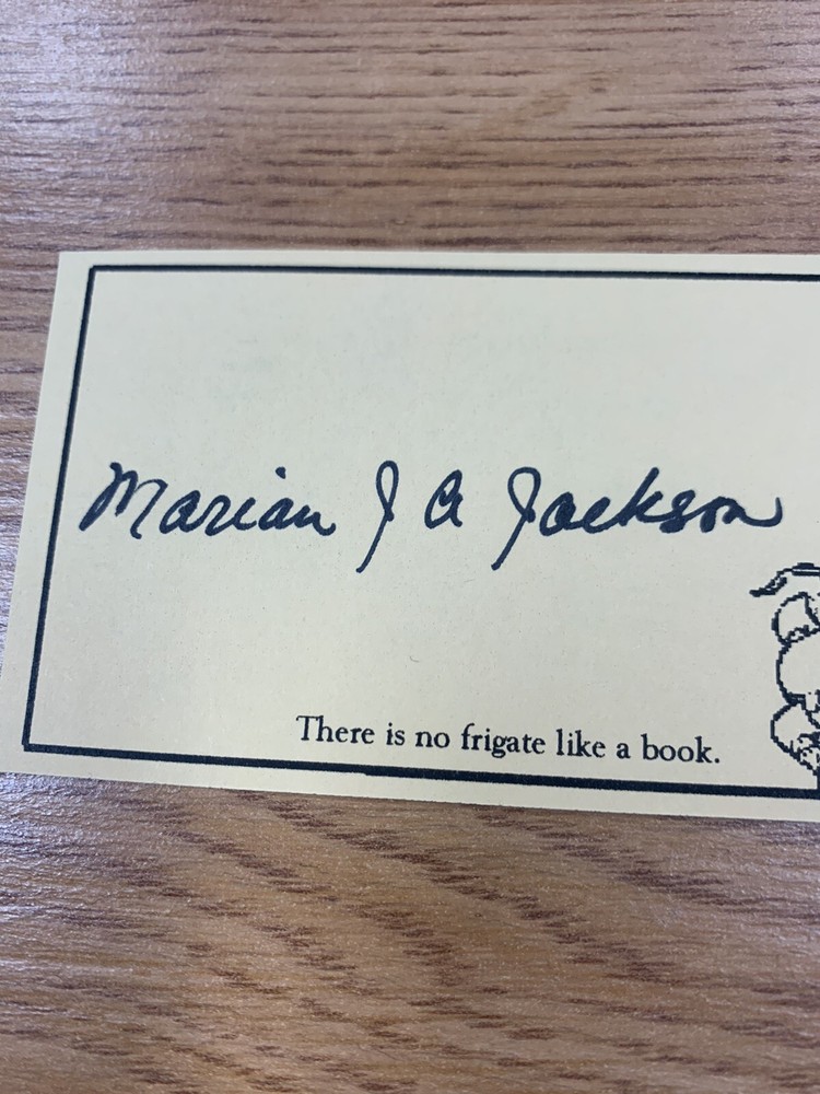 Marian J. A. Jackson Writer Author Signed Bookplate Autographed