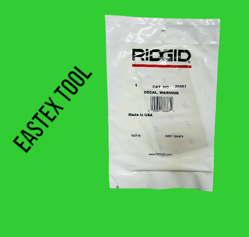 RIDGID 36667 ALUMINUM FOOTSWITCH WARNING PLATE