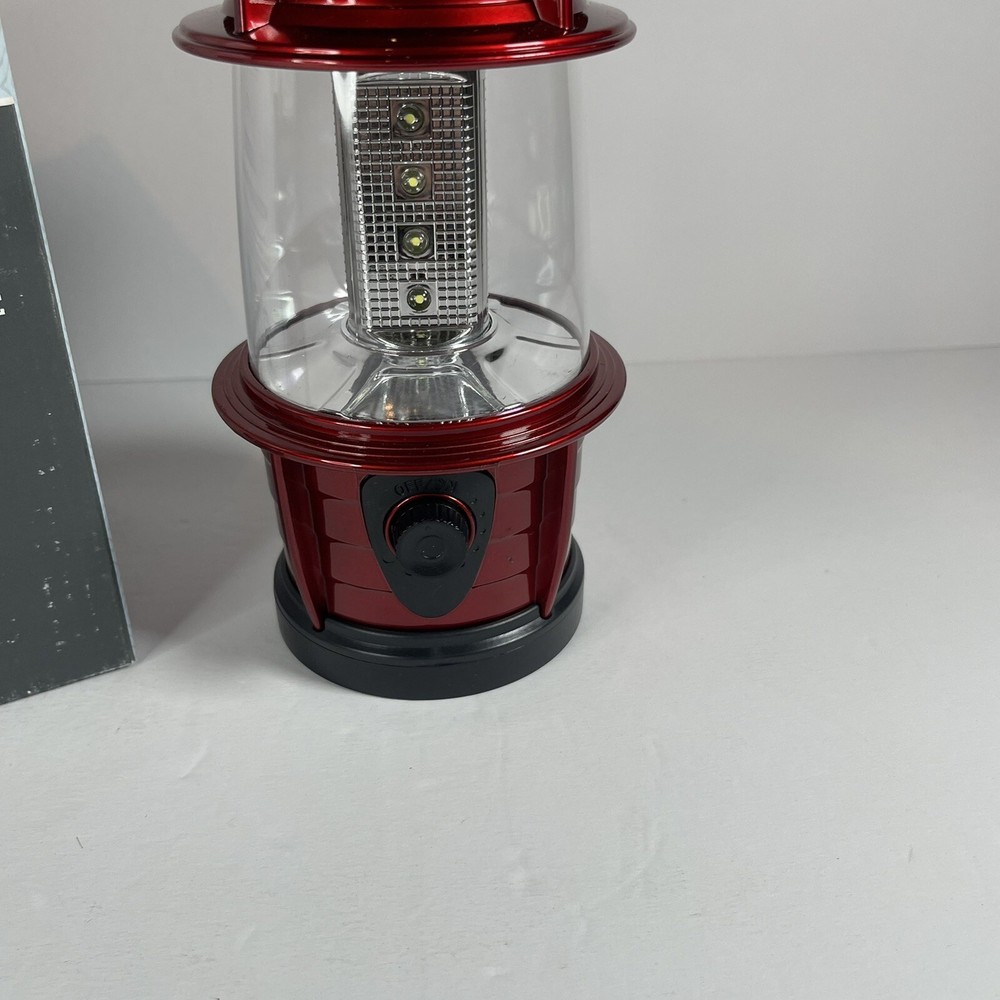Complete Home LED Lantern Light with Carrying Handle Red Adjustable Brightness