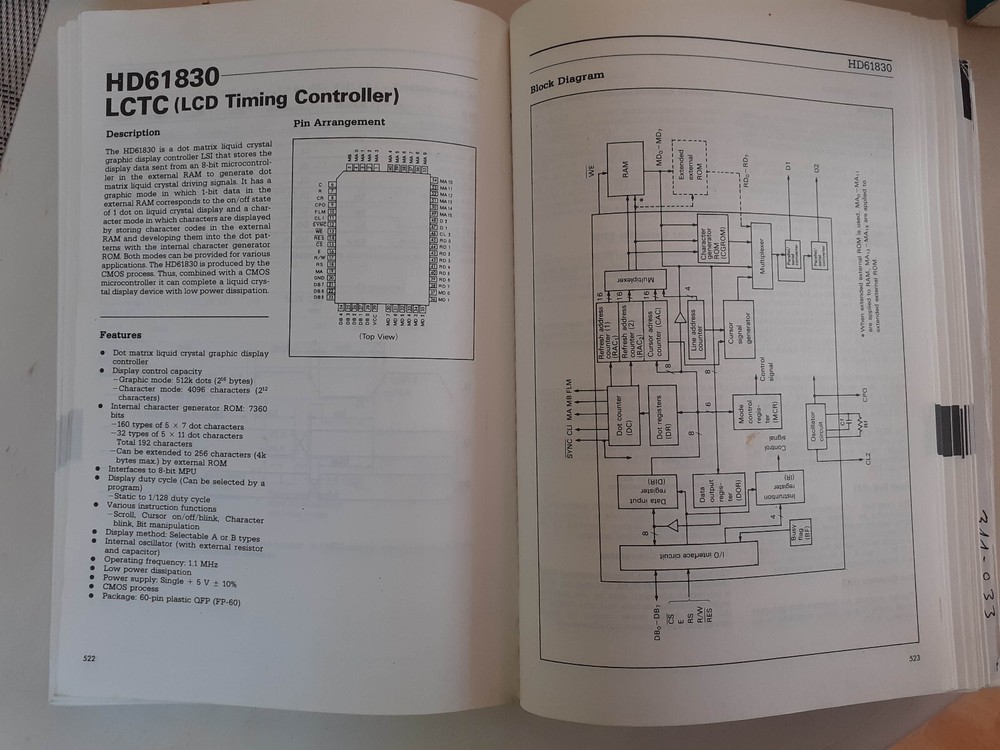 Hitachi LCD controller/Driver LSI data book ADE-407-001 D(O) (6-24D), 1991
