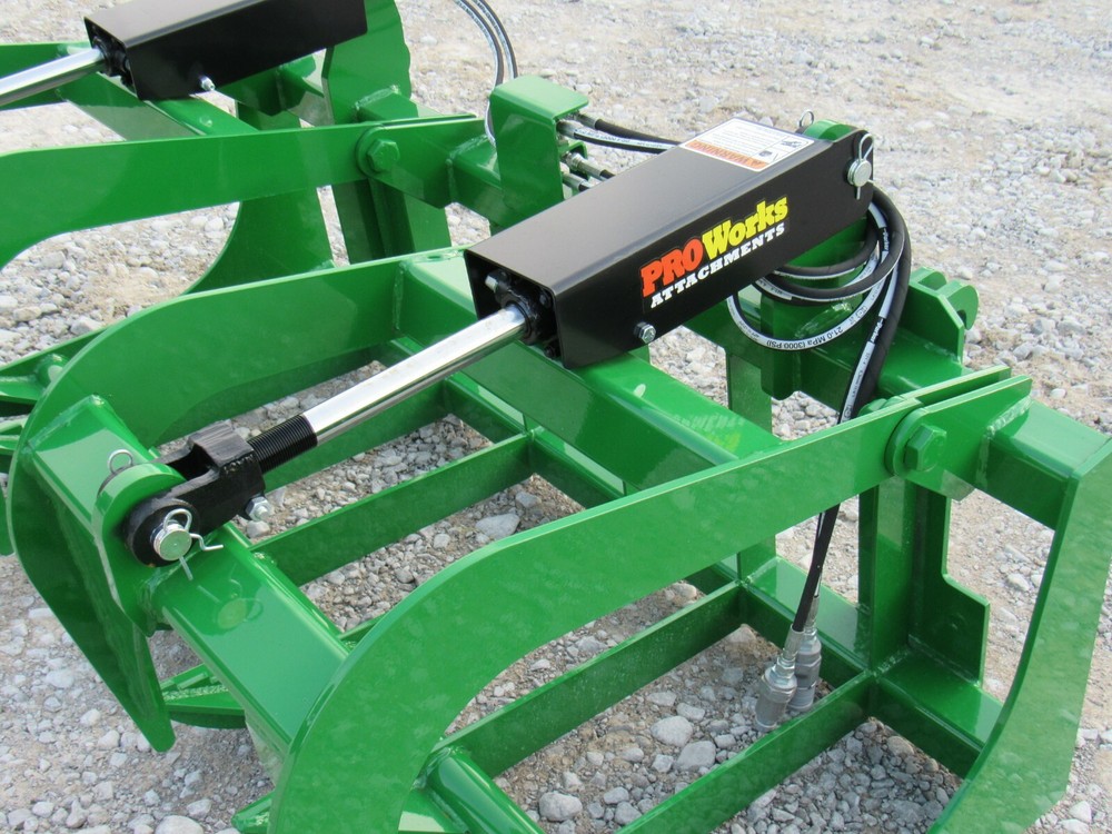 60" Dual Cylinder Root Grapple Bucket Attachment Fits John Deere Tractor Loader