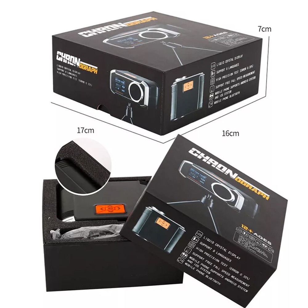 LCD Screen Shooting Chronograph Tester Velometer Speed Bluetooth Connection