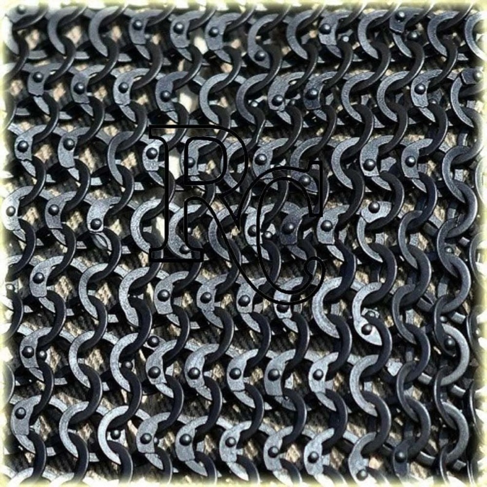 Chain mail Flat Riveted With Flat Warser Chain mail shirt 9 mm half sleeve Oiled