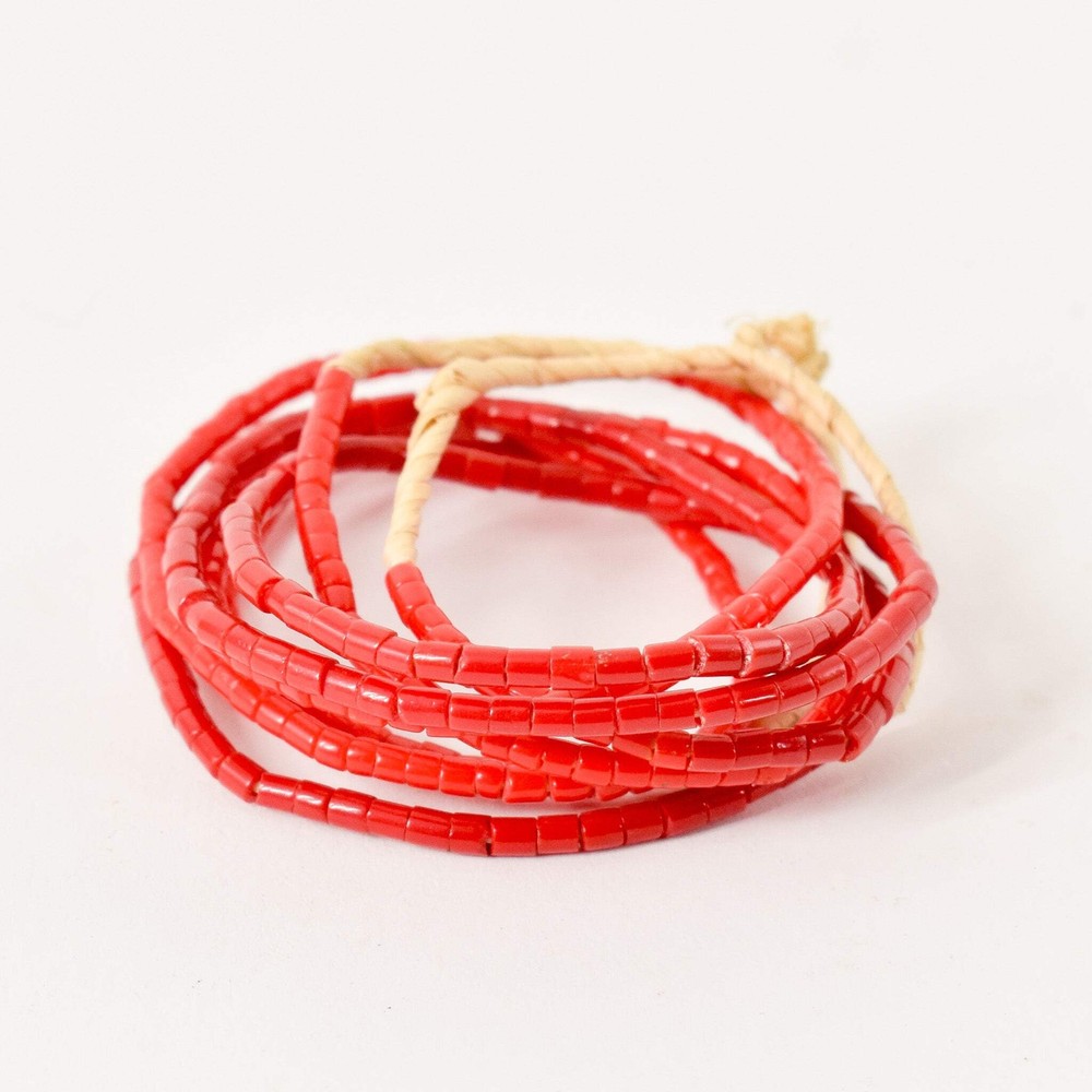 Flat Ended Red Trade Beads