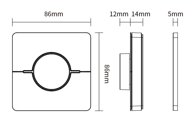 Miboxer 4 Zone CCT Rotating Panel Remote Black