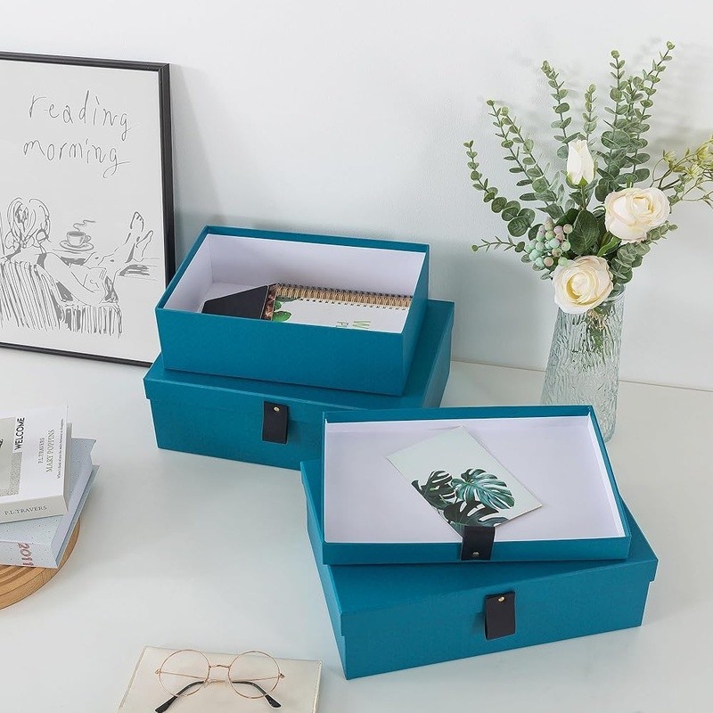 Storage Boxes Decorative Cardboard Stackable Nesting Organizing Keepsake Gift US