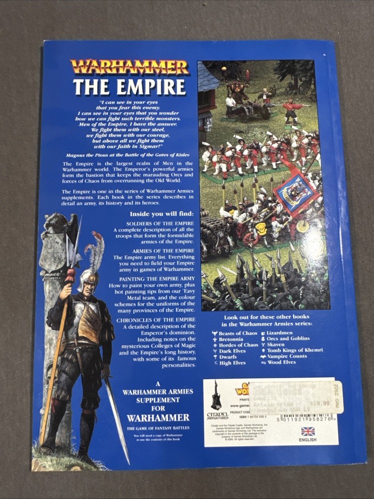Warhammer Fantasy Empire Army Book - WFB Codex Armies Pre-owned OOP