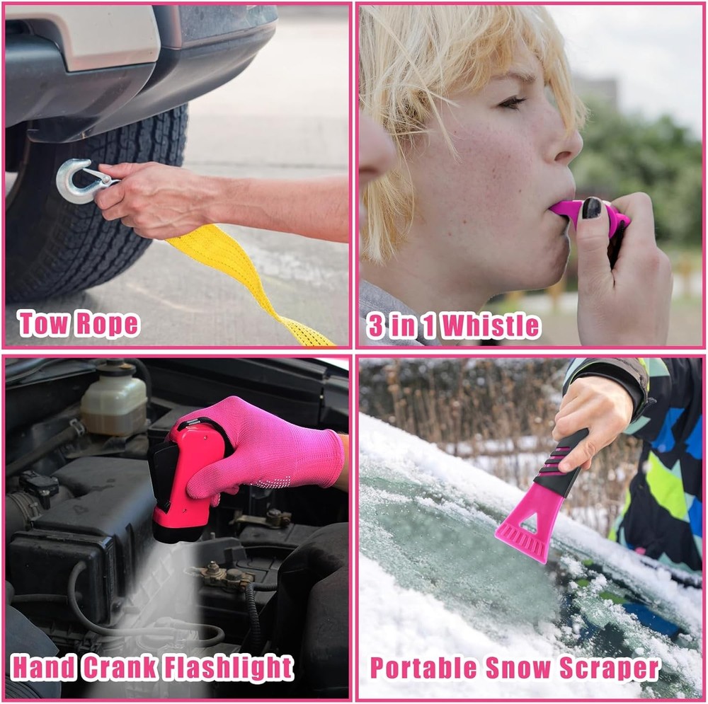 Pink Roadside Emergency Car Kit