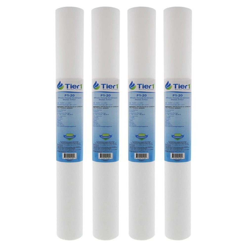 20x2.5 Inch 1 Micron Purtrex PX01-20 Polypropylene Sediment Water Filter 4 Pack