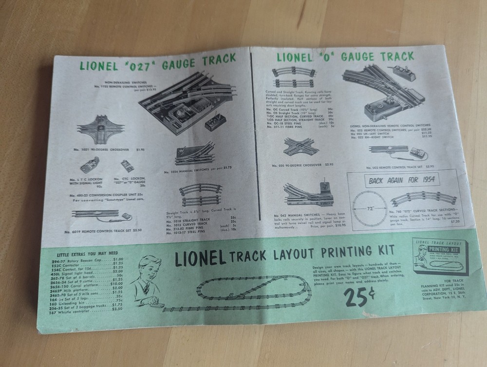 Lionel 1954 Accessories Catalog