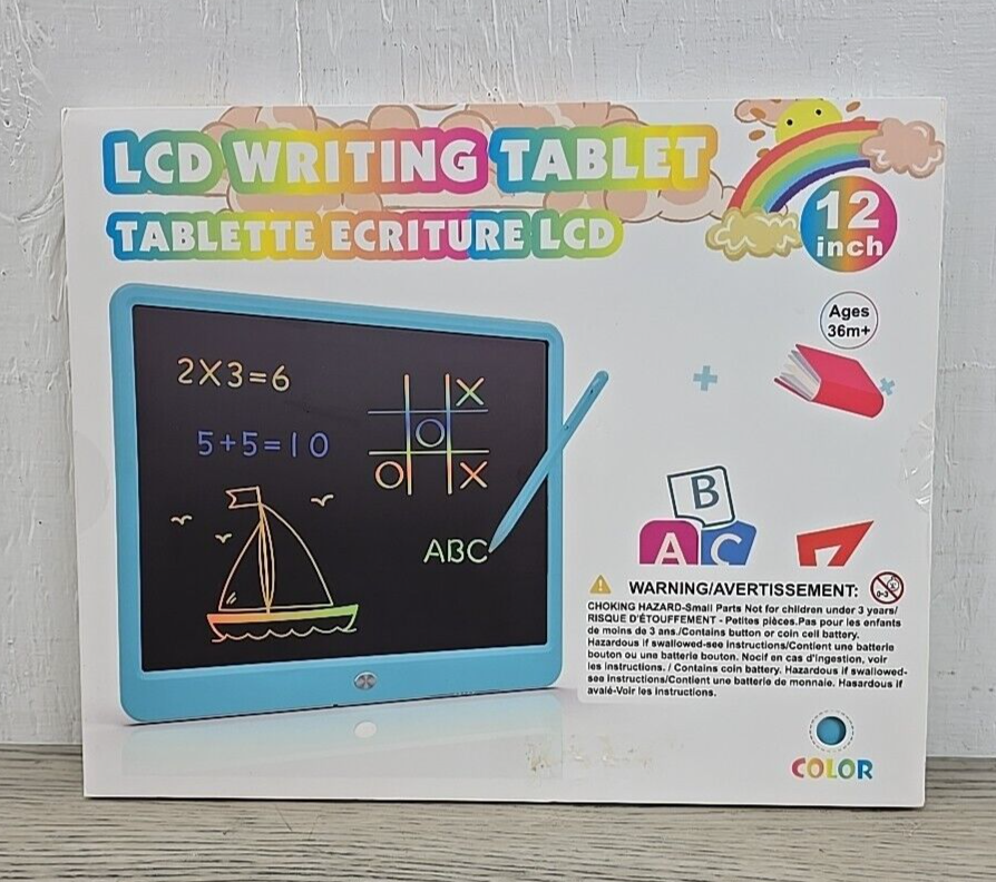 KOKODI 12 Inch Teal Blue LCD Writing Table, Erasable Doodle Board