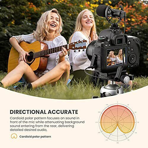TARION On-Camera Microphone Video Mic Ultra-Compact Camera-Mount Microphone w...