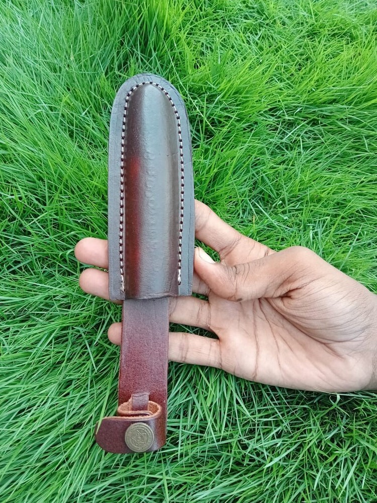 4.5”Fixed Double Edged Dagger Blade Leather Sheath / Holster /vertical Knife