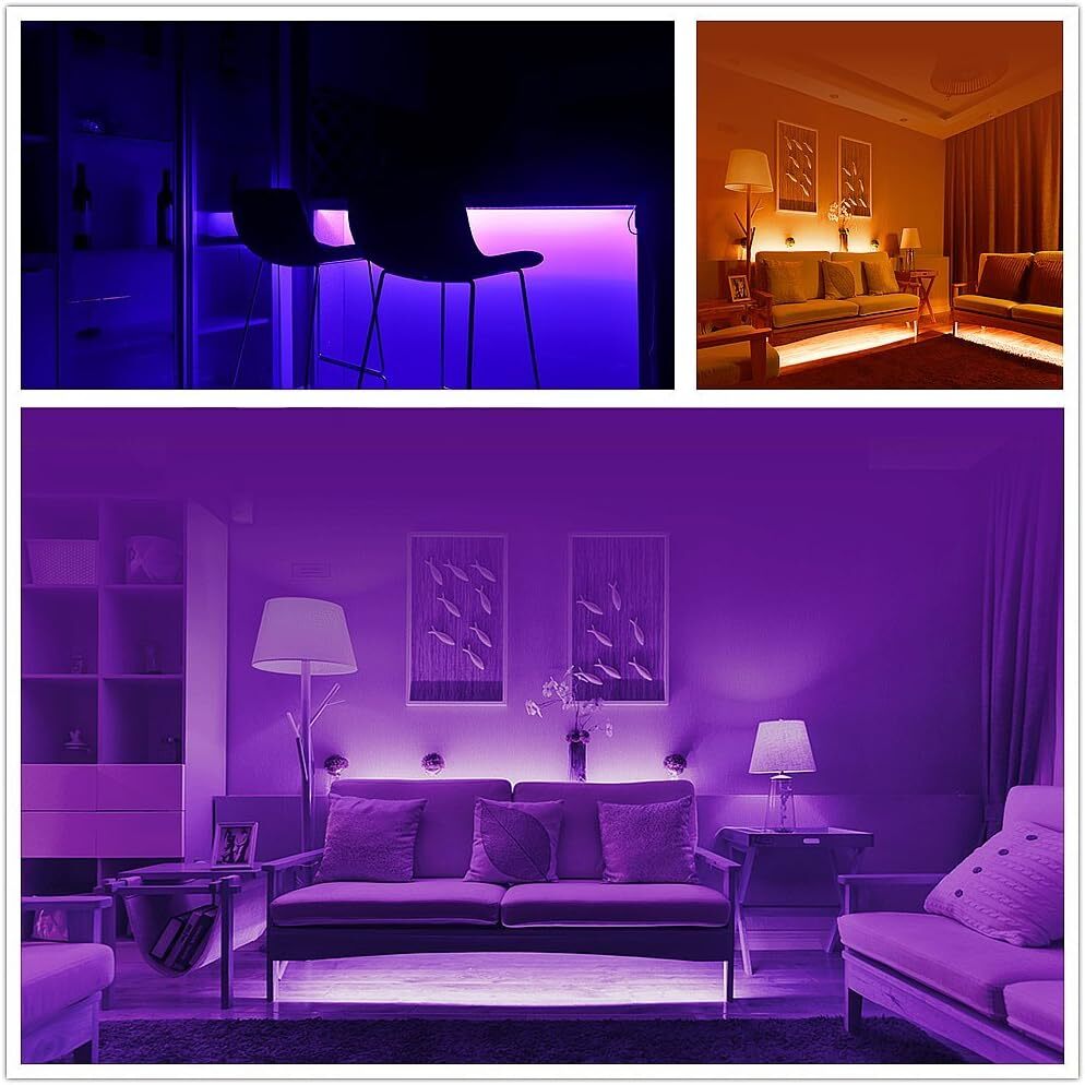 Multicolor LED Strip Lights with Remote Control Waterproof DIY Decor 2m