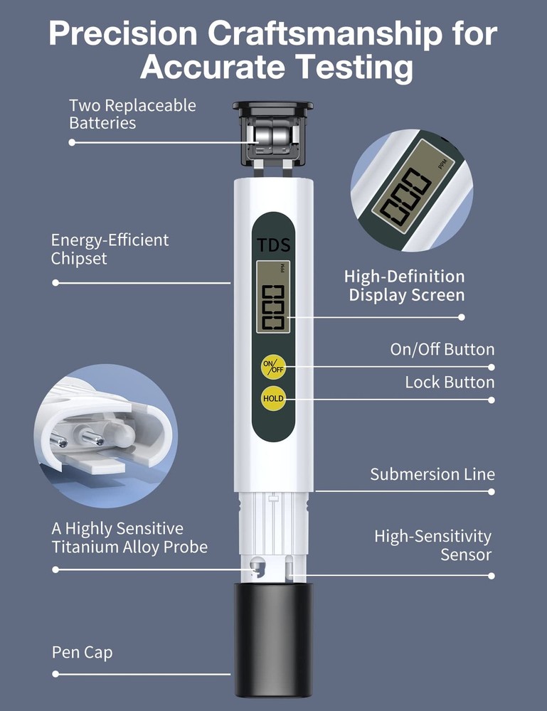 Tds Meter Digital Water Tester - Affordable & Reliable Testing White