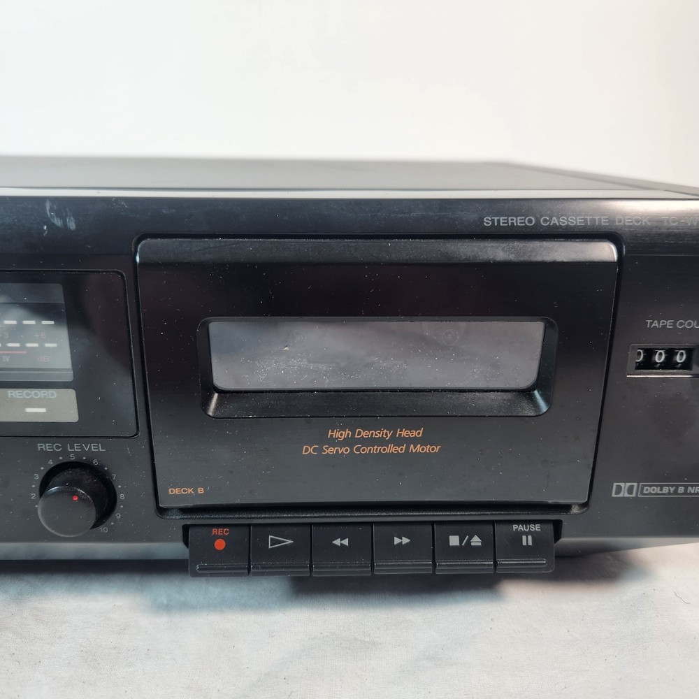 Sony TC-WE305 Black Dual Cassette Tape Deck - Powers On - Untested