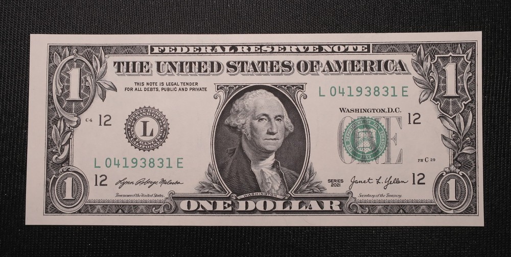 $1 Dollar Miscut Misaligned Error Uncirculated Bill