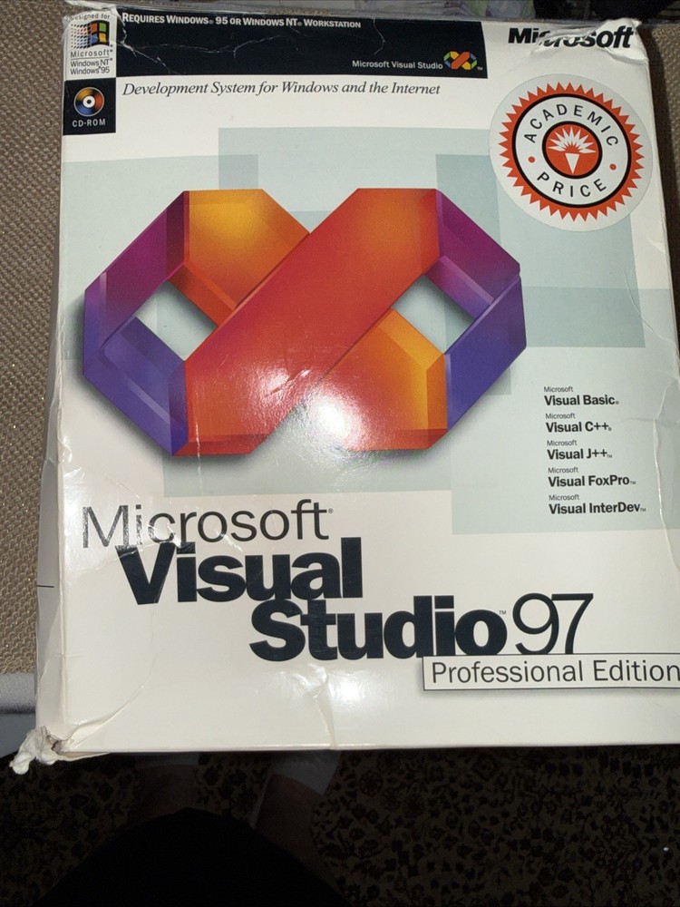 Microsoft Visual Studio 97 Professional Edition CD Disc W/ Key