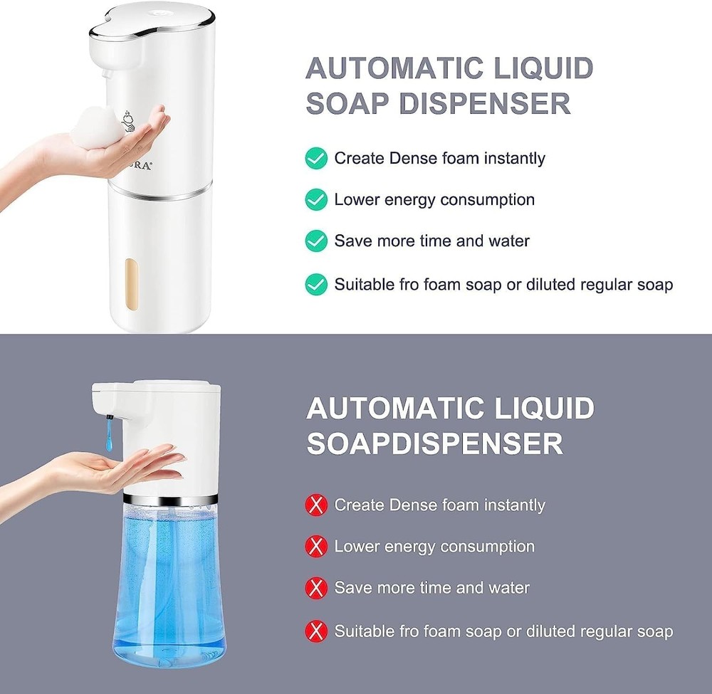 Versatile 10oz Automatic Foam Soap Dispenser - Hands-Free Kitchen & Bathroom Use