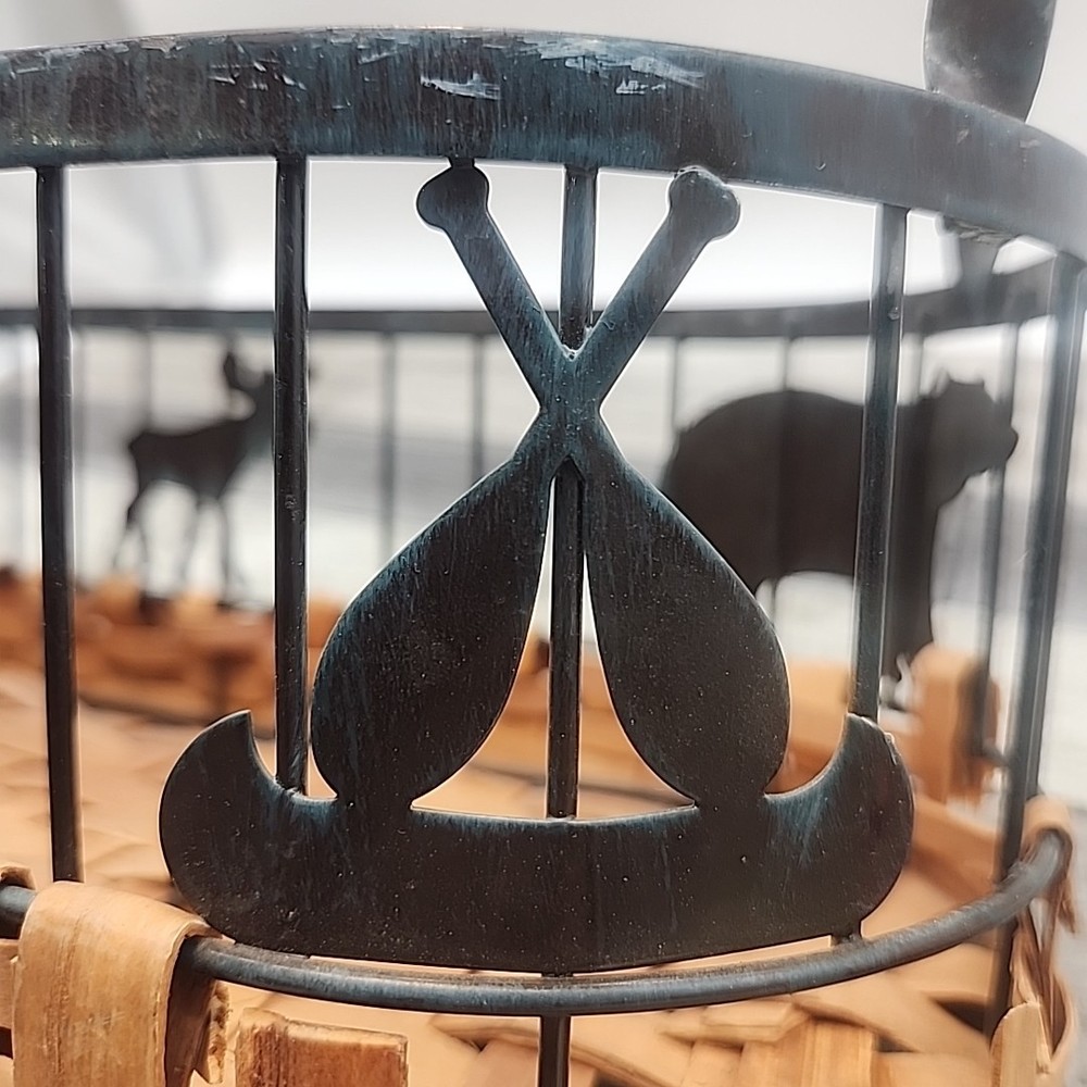Bear, Moose, and Canoe Basket [22]