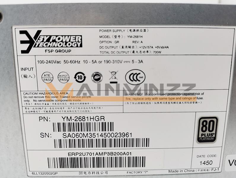 1PC USED YM-2681H 700W Power Supply