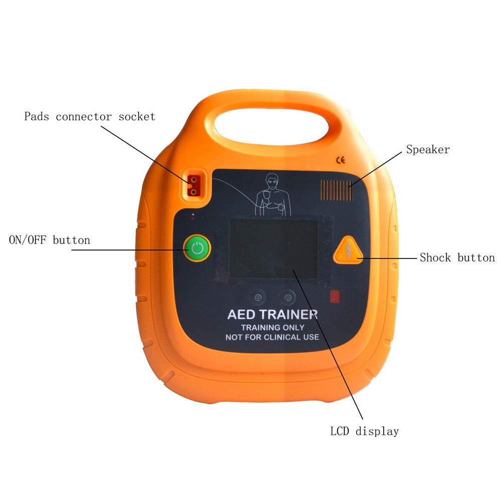 Rechargeable AED Trainer Automatic External AED Simulator Emergency with LCD