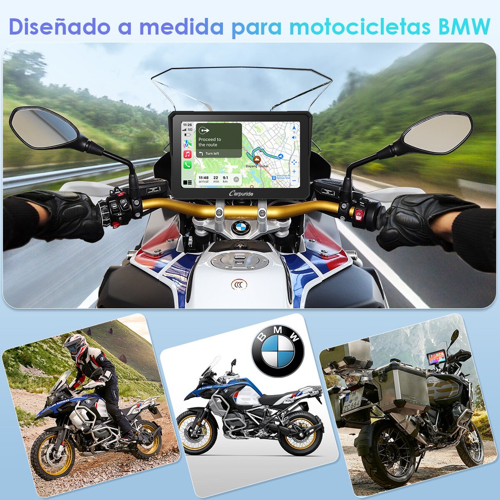 Carpuride W702B Moto Wireless Carplay Android Auto With BMW Navigation Mount