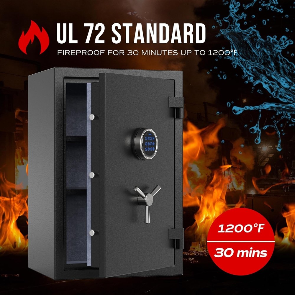 RPNB Deluxe Fireproof Safe Box, Digital Fire Proof Safe with Touch Screen
