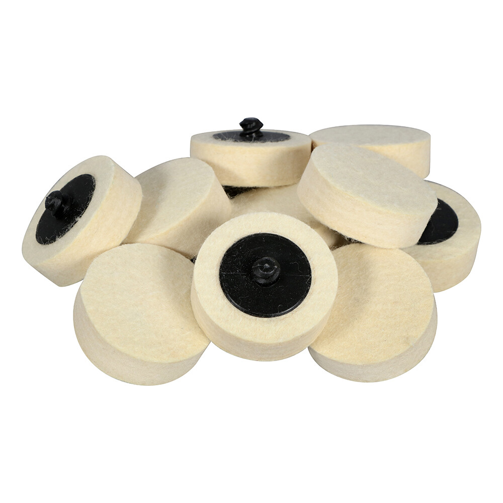 100 Pack - 2" BHA Polish Plus Quick Change Felt Buffing Discs Roloc Type R