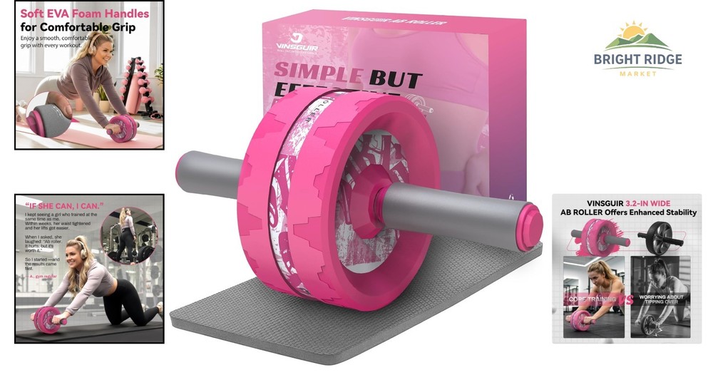 Dual-Wheel Ab Roller with Knee Pad for Full-Body Core Strength Training