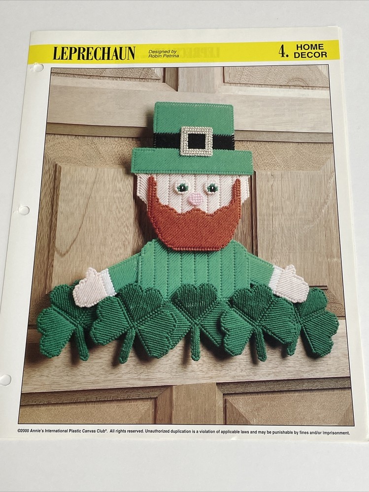 Leprechaun Home Deor Annie's Plastic Canvas Pattern