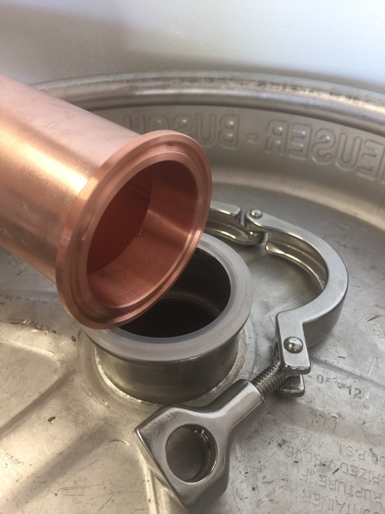 2" Copper Tri Clamp Ferrule Beer Keg Still Adapter Fits 2" Copper Pipe No clamp