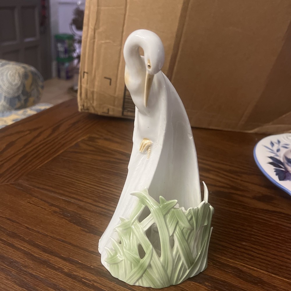 fitz and floyd crane Egret Candle Holder