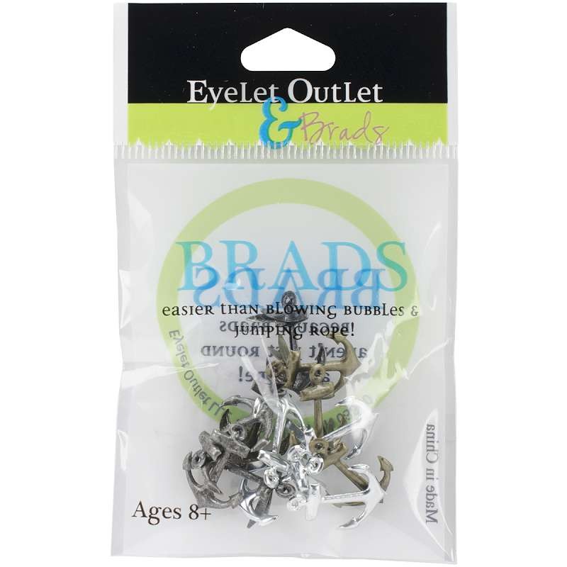 Eyelet Outlet Shape Brads 12/Pkg Metallic Anchor