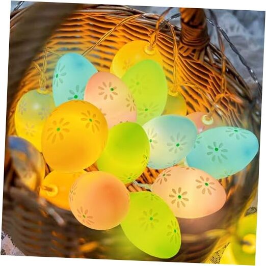 Easter Day Light String Lights Battery Operated with Timer 5.4Ft 10LED Egg
