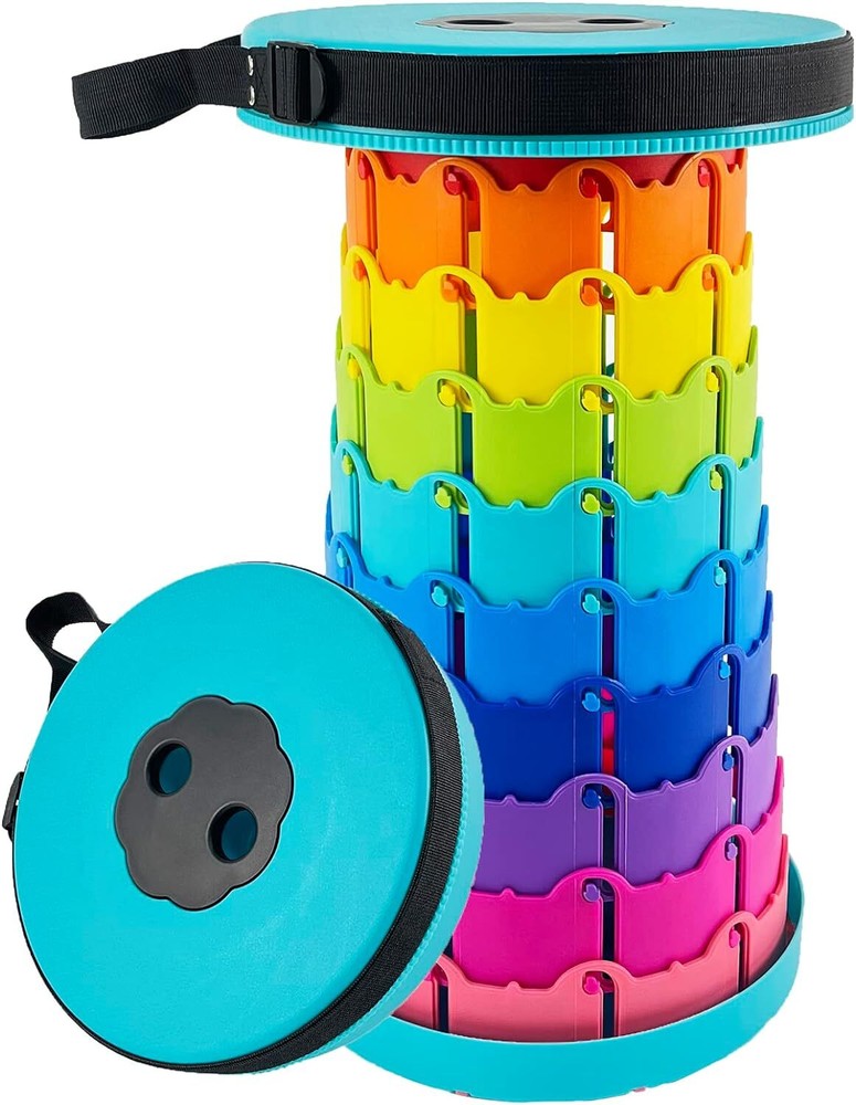 Lightweight Folding Stool Upgraded Collapsible Stool, Retractable Blue