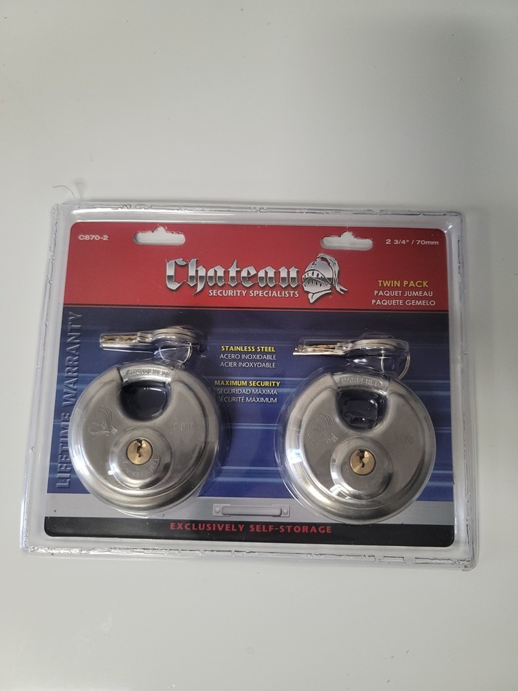 Chateau Self Storage C8702 C870-2 Twin Pack Padlocks Locks Disc Locks