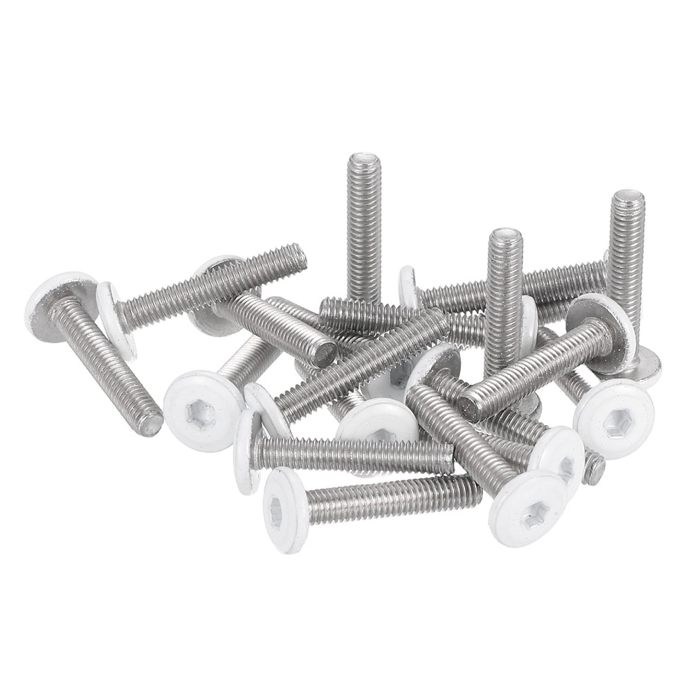 20 Pcs M3-0.5 x 16mm Button Head Hex Socket Head Screws, White