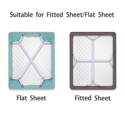 Bed Sheet Straps/Fitted Sheet Holders for Corners - Keep Your Bed White (2pcs)