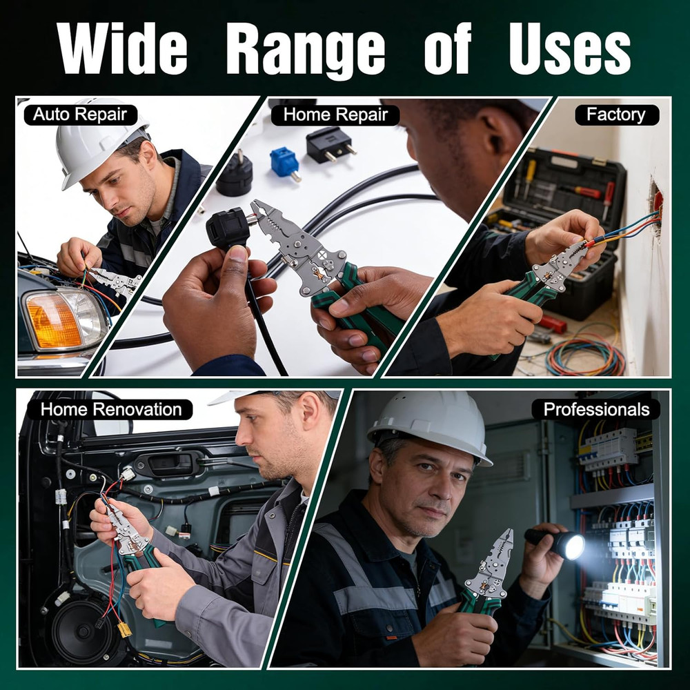 Multi-Function Foldable Wire Stripper Voltage Tester Professional Foldable Tool