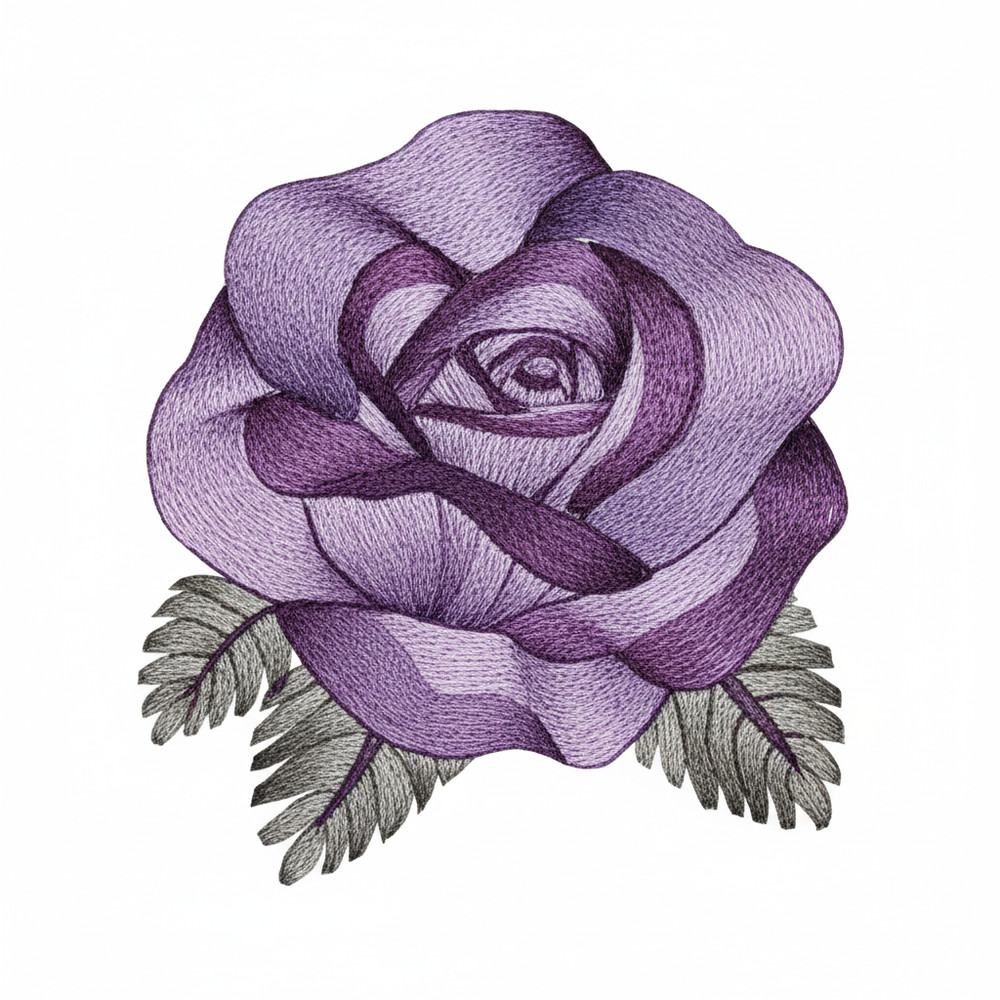Elegant Etching Rose Embroidered Patch