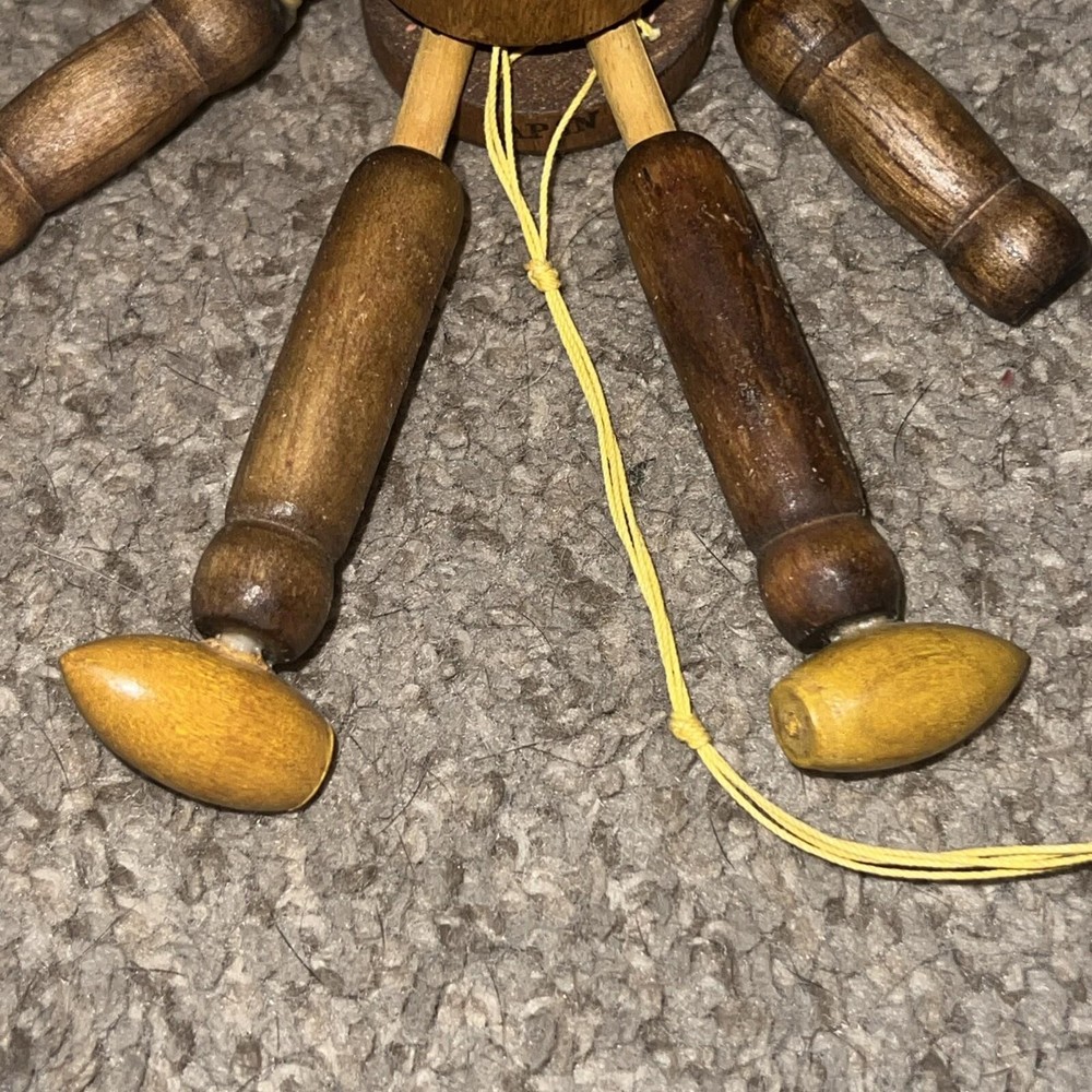 Hand Painted Wood Native American Pull String Jumping Dancing PUPPET ORNAMENT
