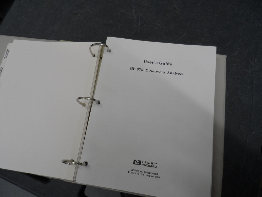 HP 8752C NETWORK ANALYZER USER'S GUIDE